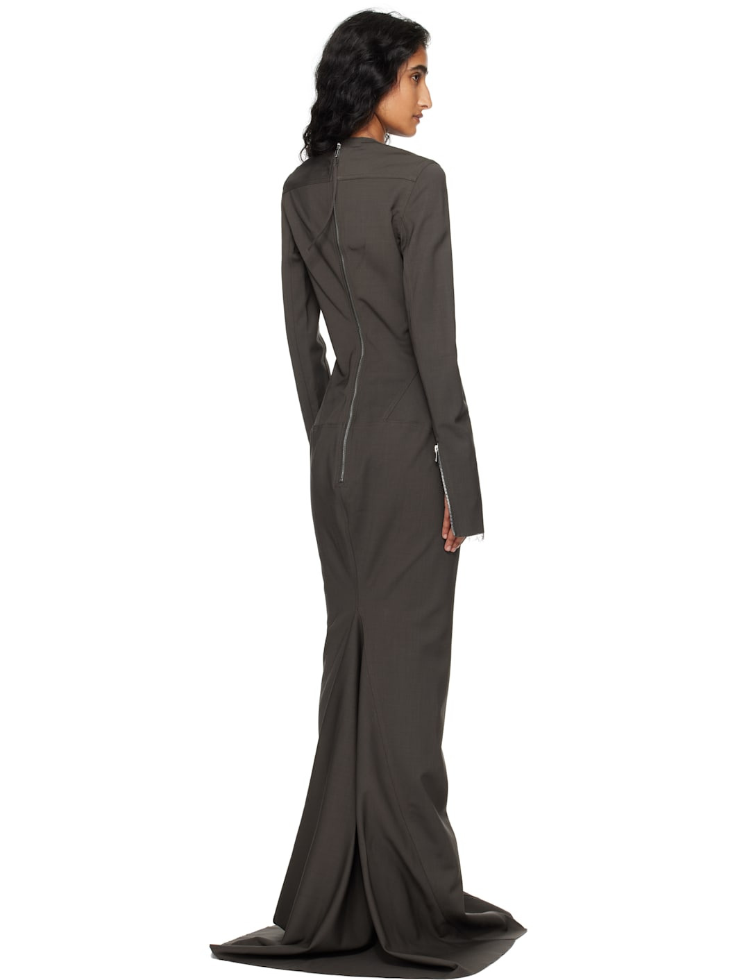 Gray Concordians Wool Mallot Maxi Dress - 3