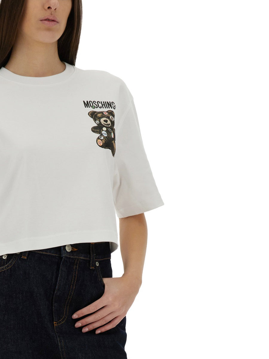 Moschino Women Cropped T-Shirt "Teddy Bear" - 4