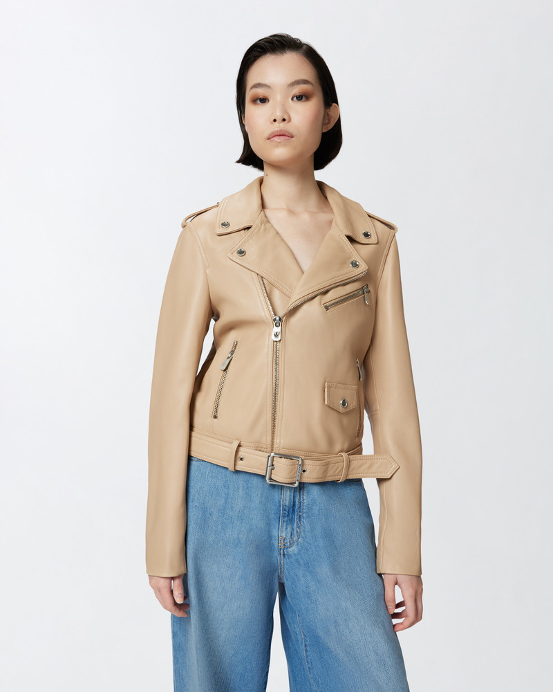 PINKO SOFT NAPPA LEATHER BIKER JACKET outlook