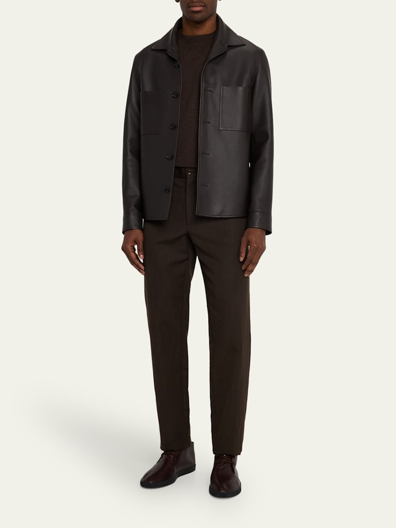 Loro Piana Men's Evandro Calfskin Overshirt outlook