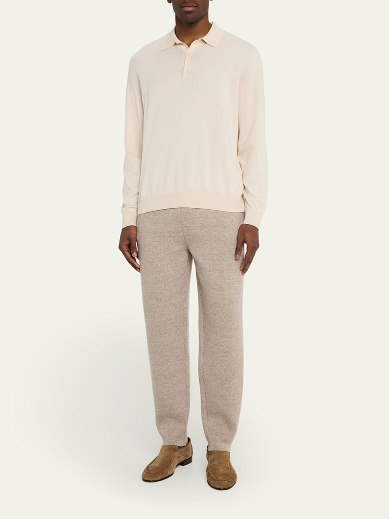 Loro Piana Men's Loro Island Cotton Giza Long-Sleeve Polo Shirt outlook
