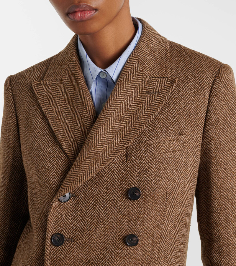Herringbone linen, wool, and silk blazer 4