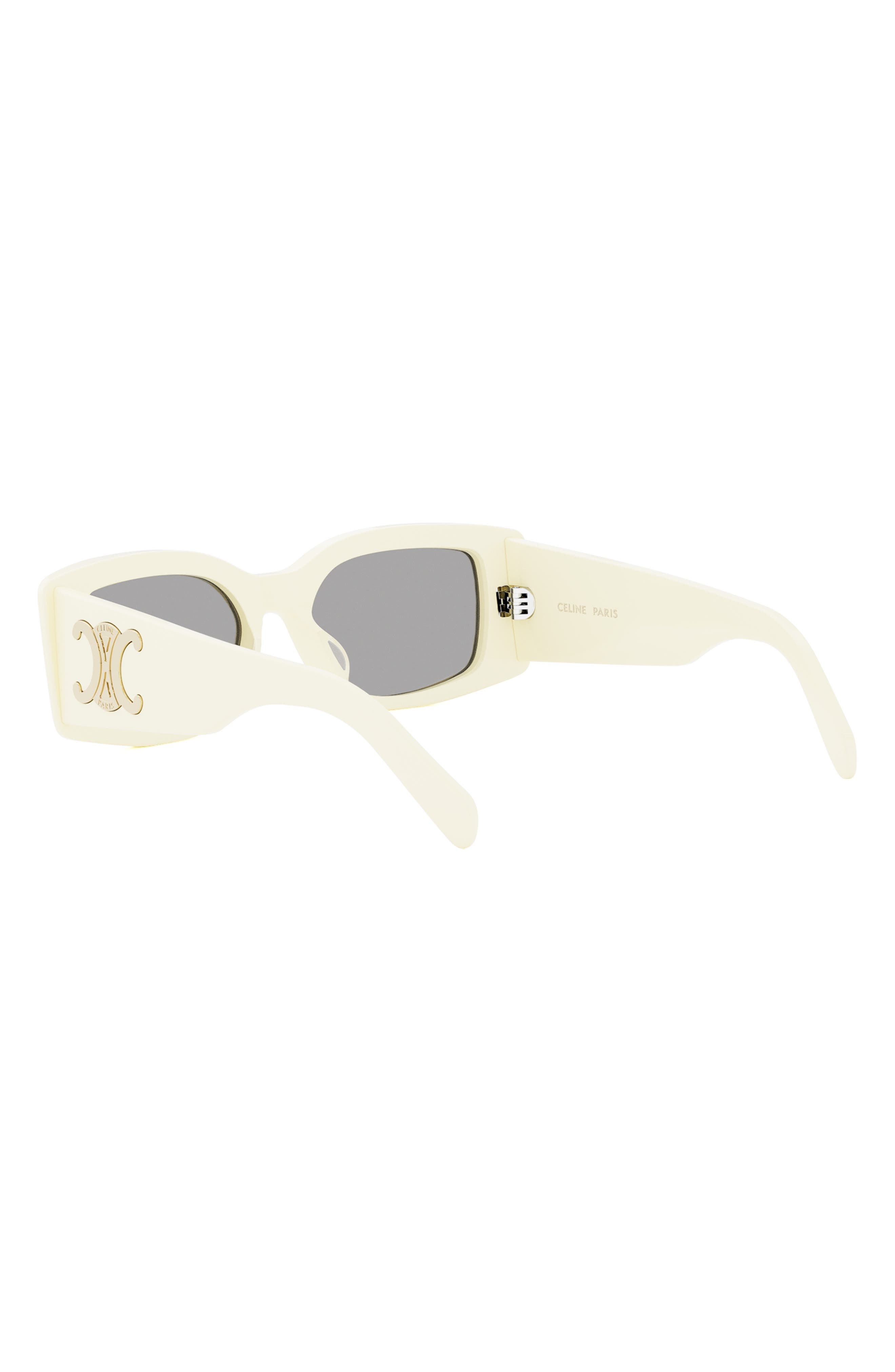 CELINE Triomphe 53mm Rectangular Sunglasses in Ivory /Smoke at Nordstrom - 4