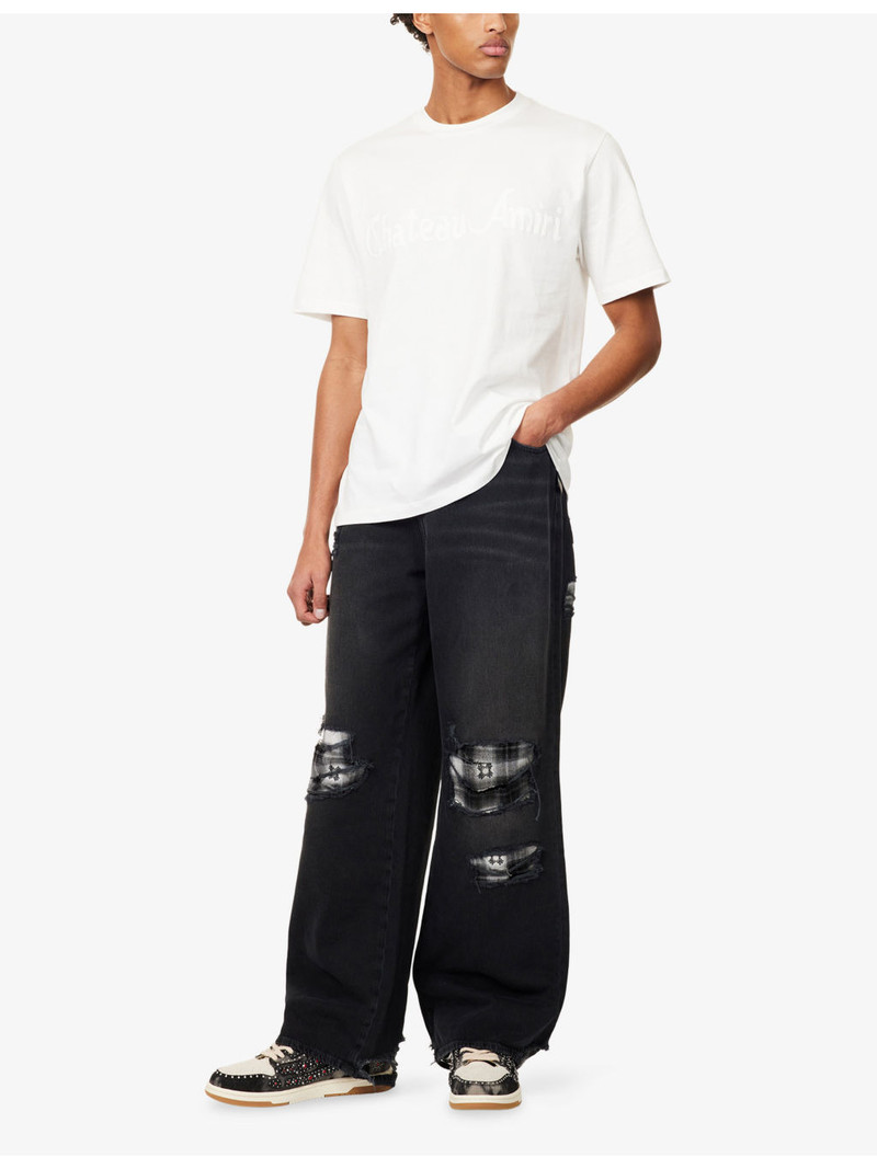 AMIRI Chateau Tonal Crewneck Cotton-Jersey T-Shirt outlook