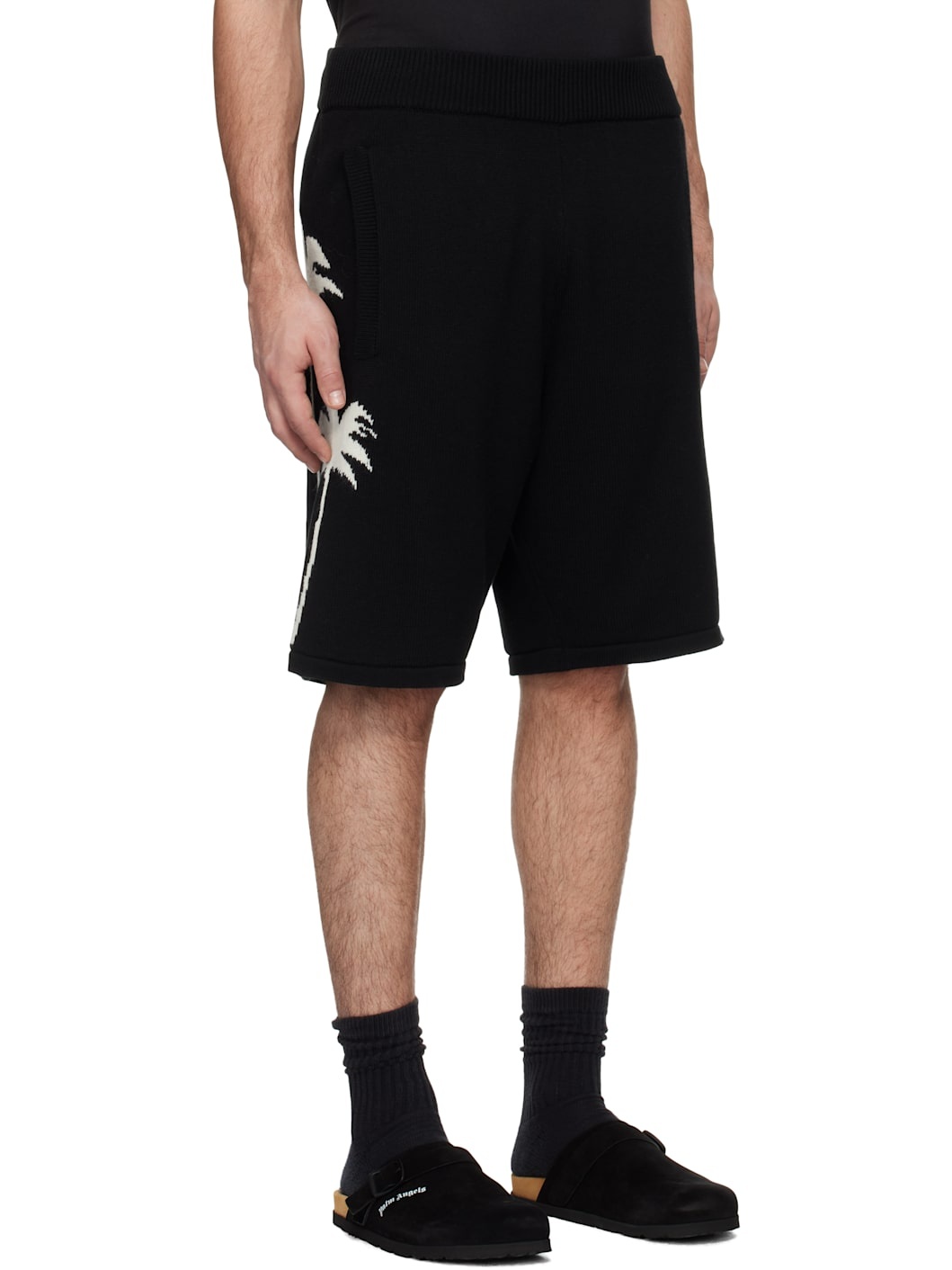 Black Palms Knit Shorts - 2