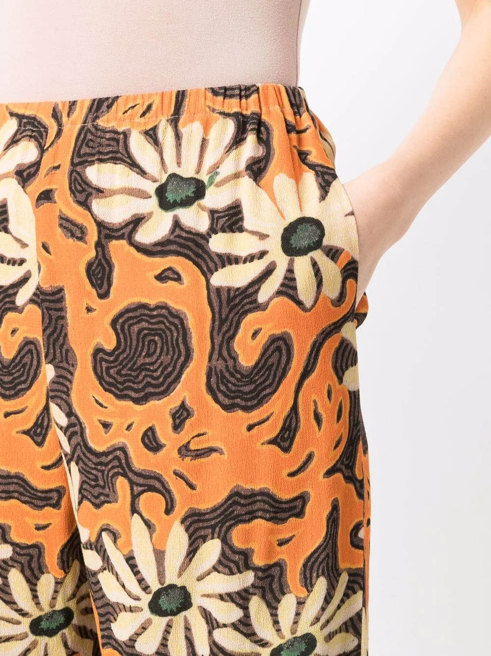 floral wide-leg trousers - 5