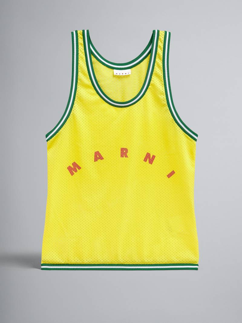 YELLOW BASKET TANK TOP SHOPPING BAG IN TECH FABRIC 1