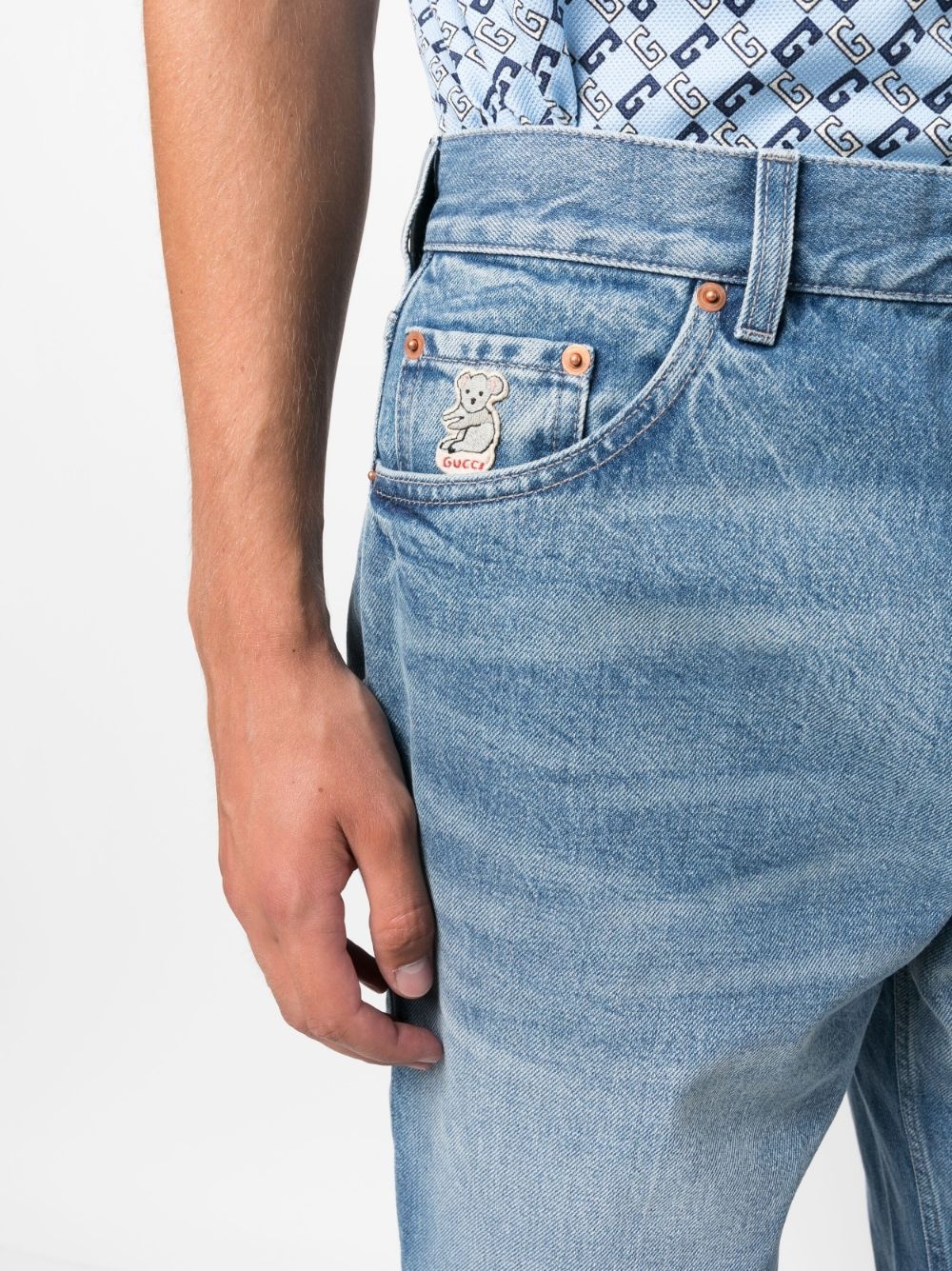 logo-patch straight-leg jeans - 5