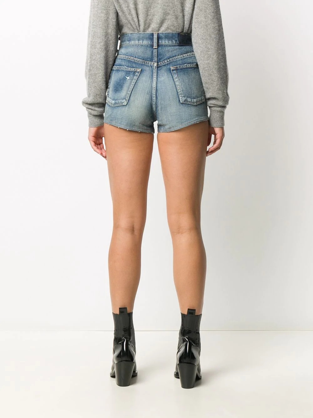 destroyed denim shorts - 4