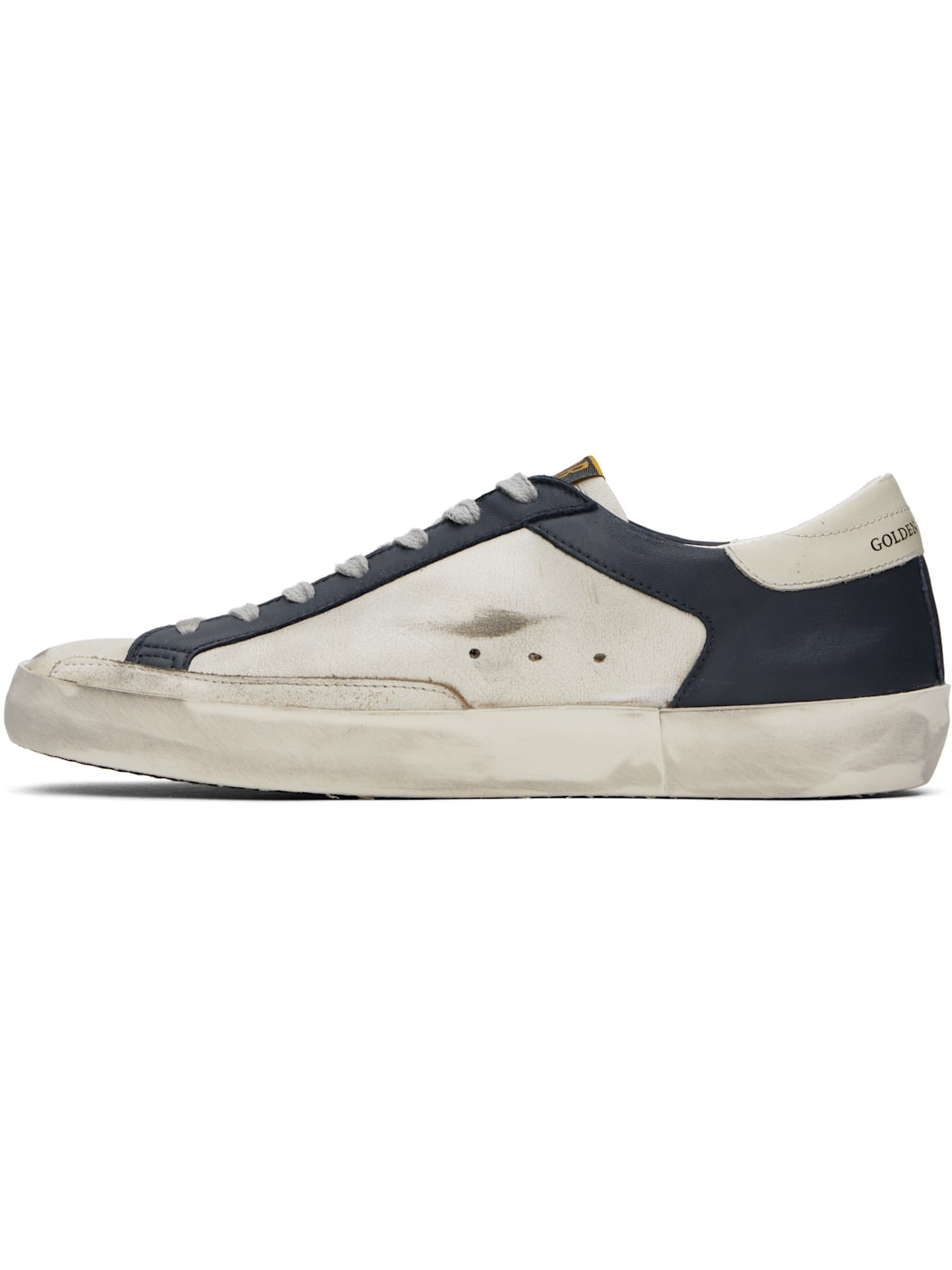 White & Navy Super-Star Sneakers - 3