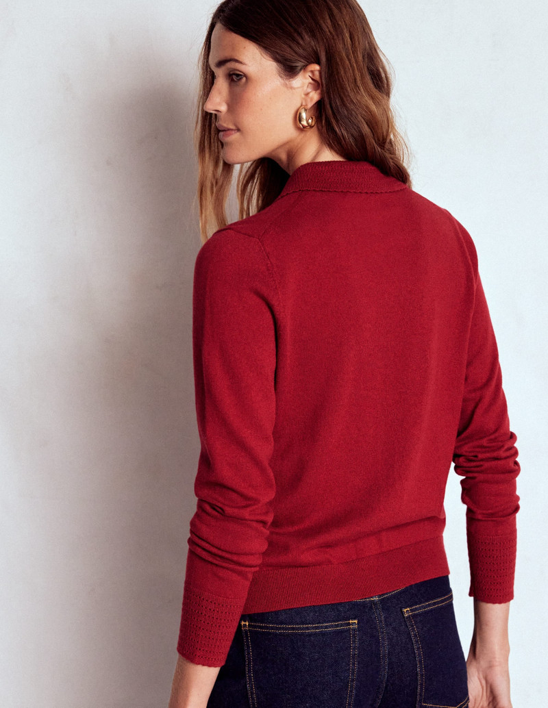 Briony Stitch Cardigan-Crimson Red 4