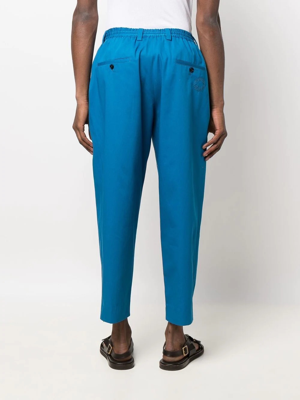 cropped cotton gabardine trousers - 4