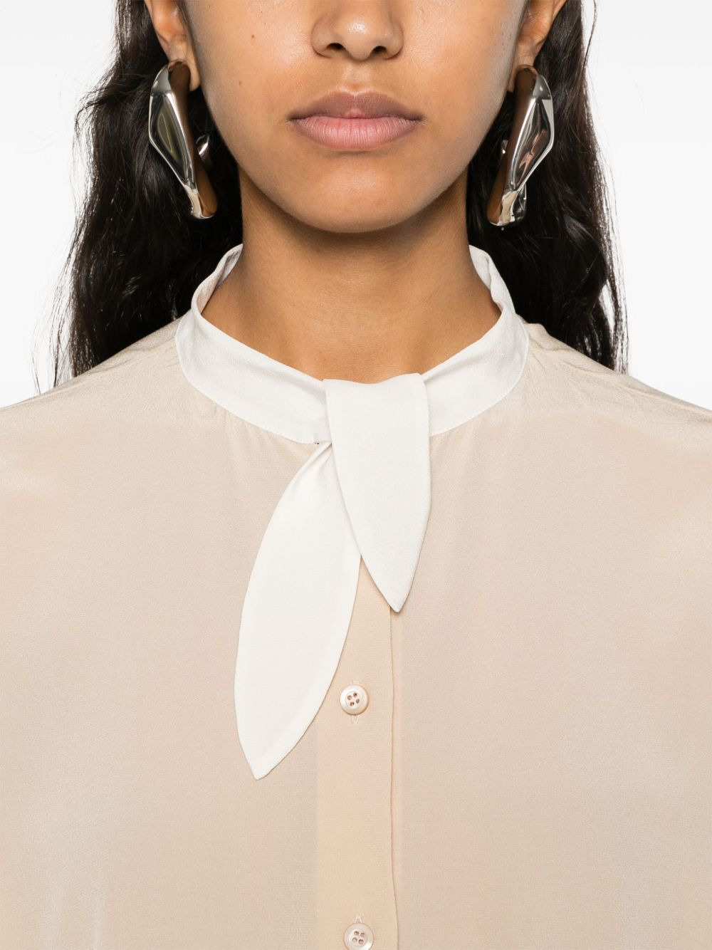 triangle-logo crepe shirt - 5