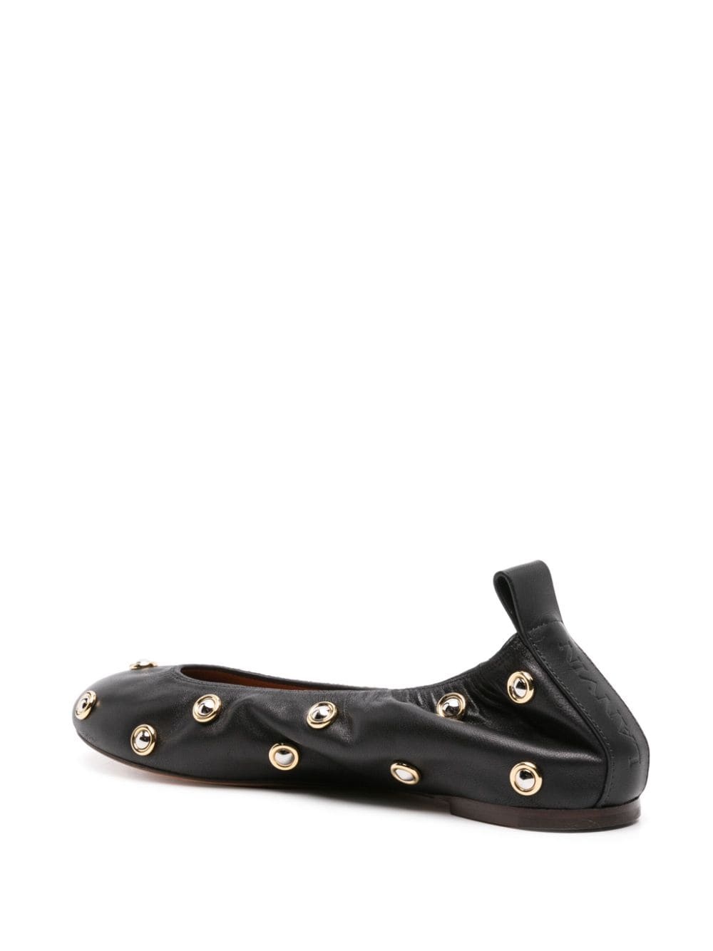 stud-detailed leather ballerina shoes - 3