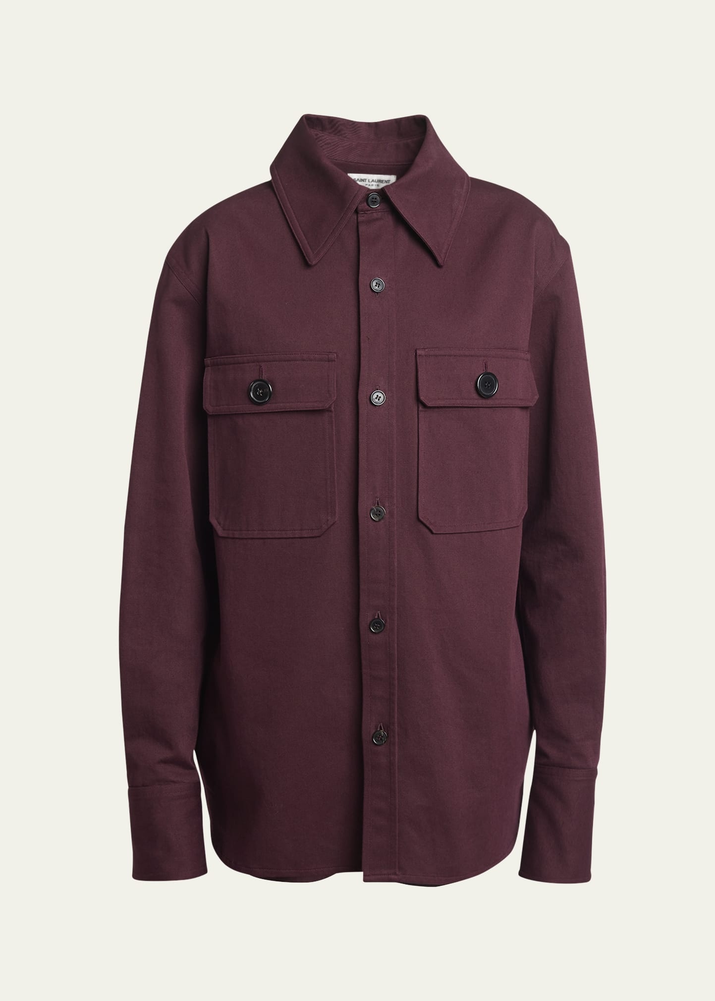 Button Down Two-Pocket Cotton Drill Shirt - 1