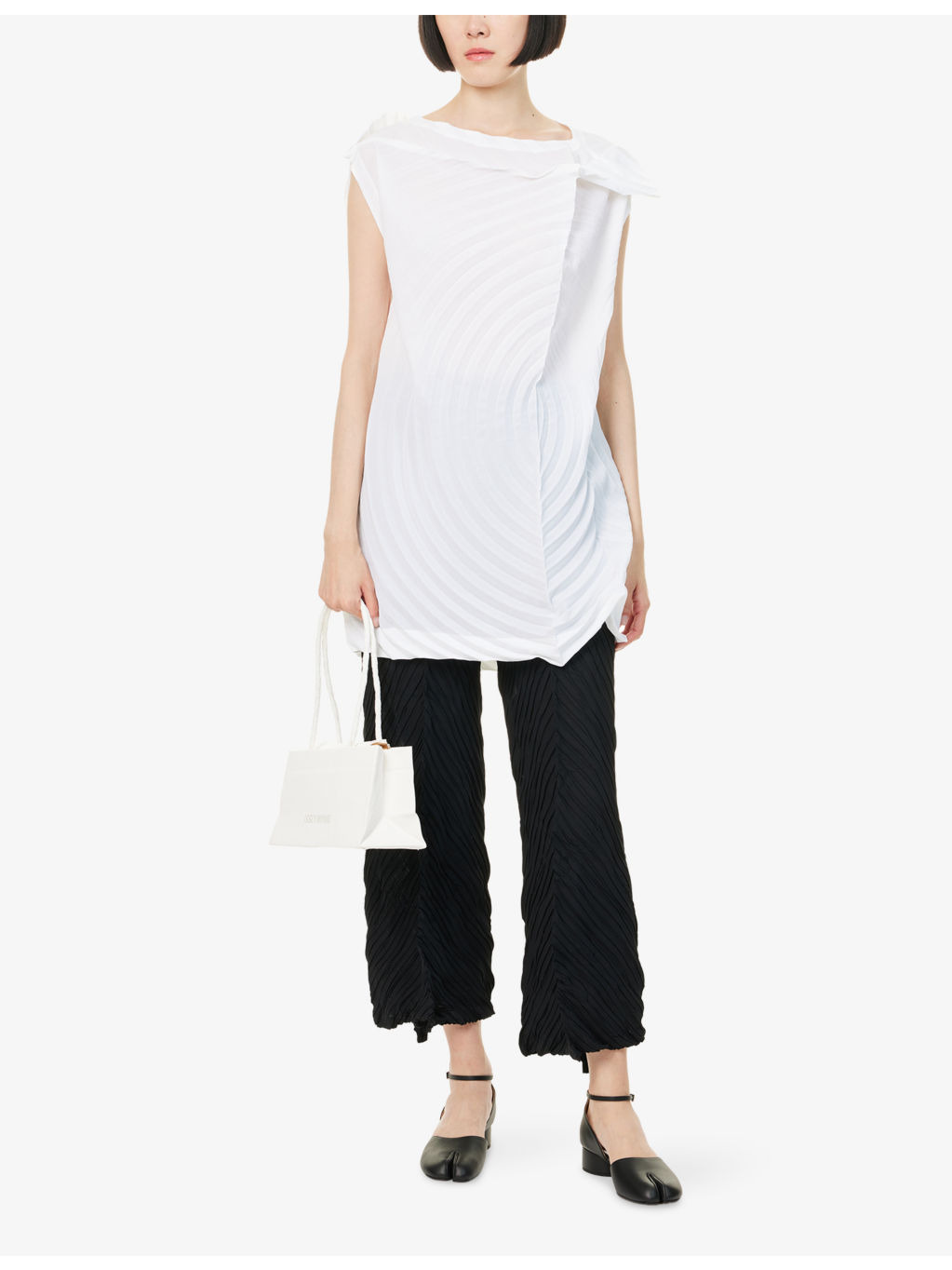 Paper Bag Pleats Knitted Midi Dress - 2