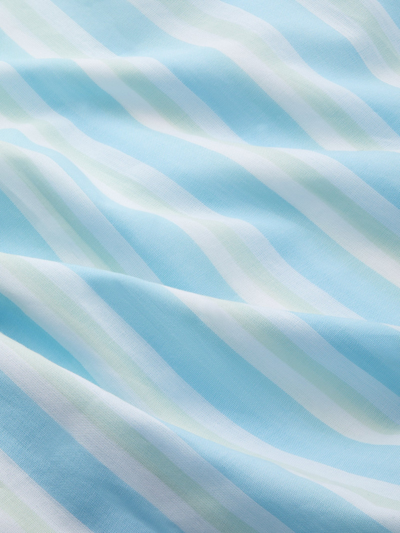 Men's Lounge Pants Amalfi Cotton Batiste Aqua Blue Stripe 6