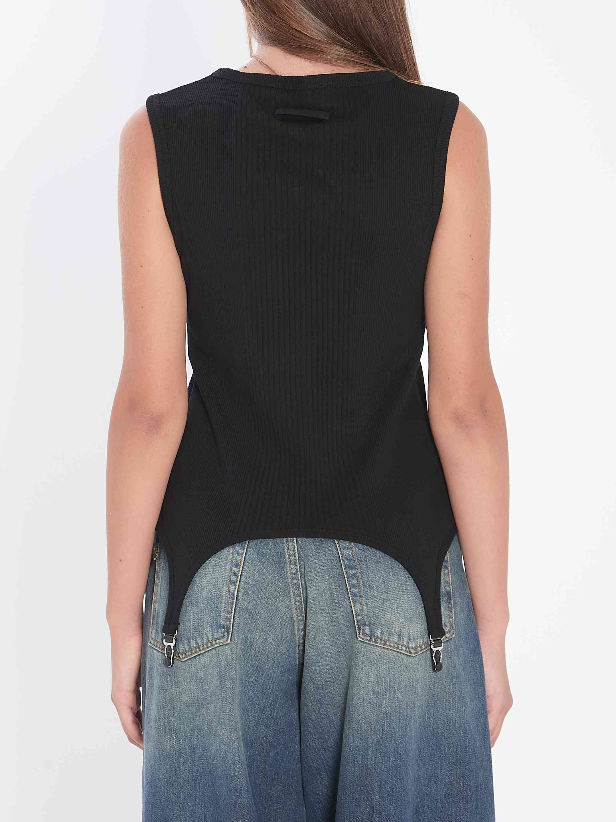 Jean Paul Gaultier Women Tank Top With Lingerie Garter - 4