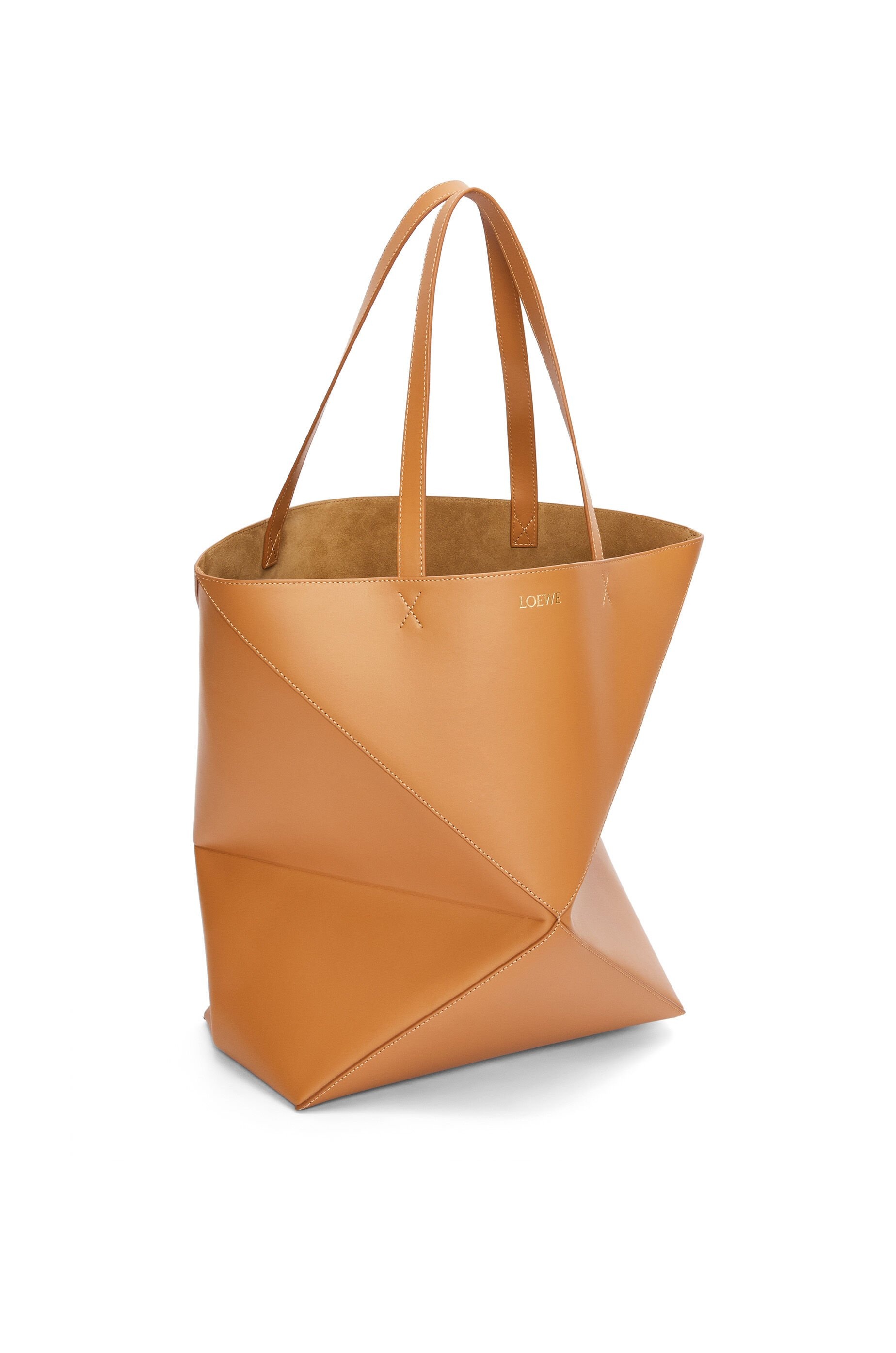 XL Puzzle Fold Tote in shiny calfskin - 4