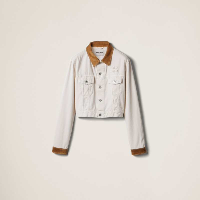 Denim and leather blouson jacket 1