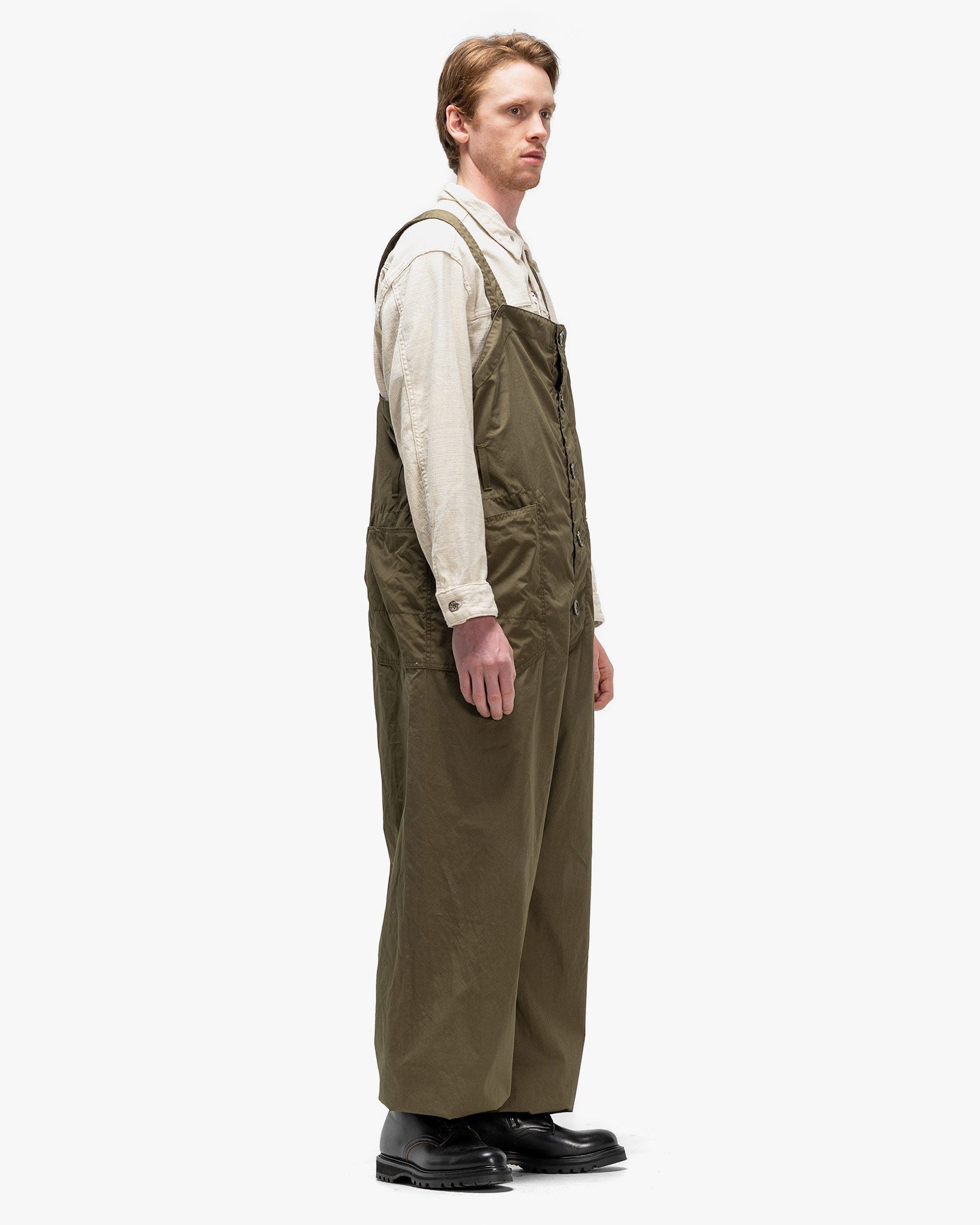 Coated Cotton Cloth Overalls Olive - 3