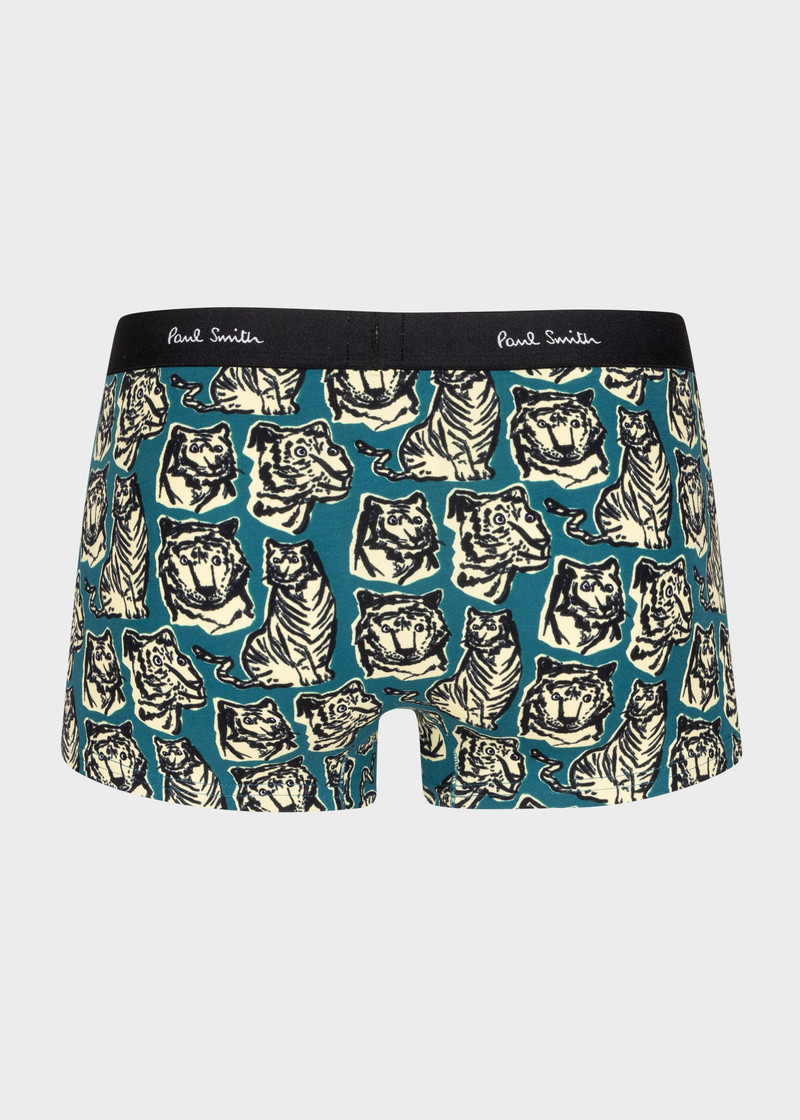 Paul Smith Teal 'Tiger' Print Boxer Briefs outlook
