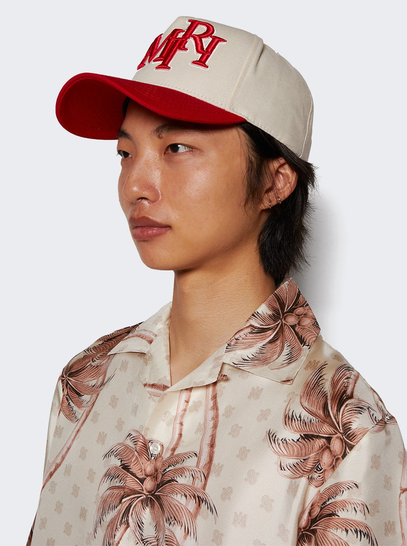 Staggered Logo Canvas Hat Alabaster Red 3