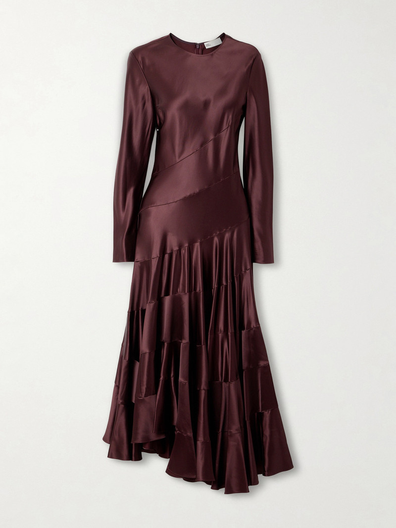 Asymmetric Satin Midi Dress 1