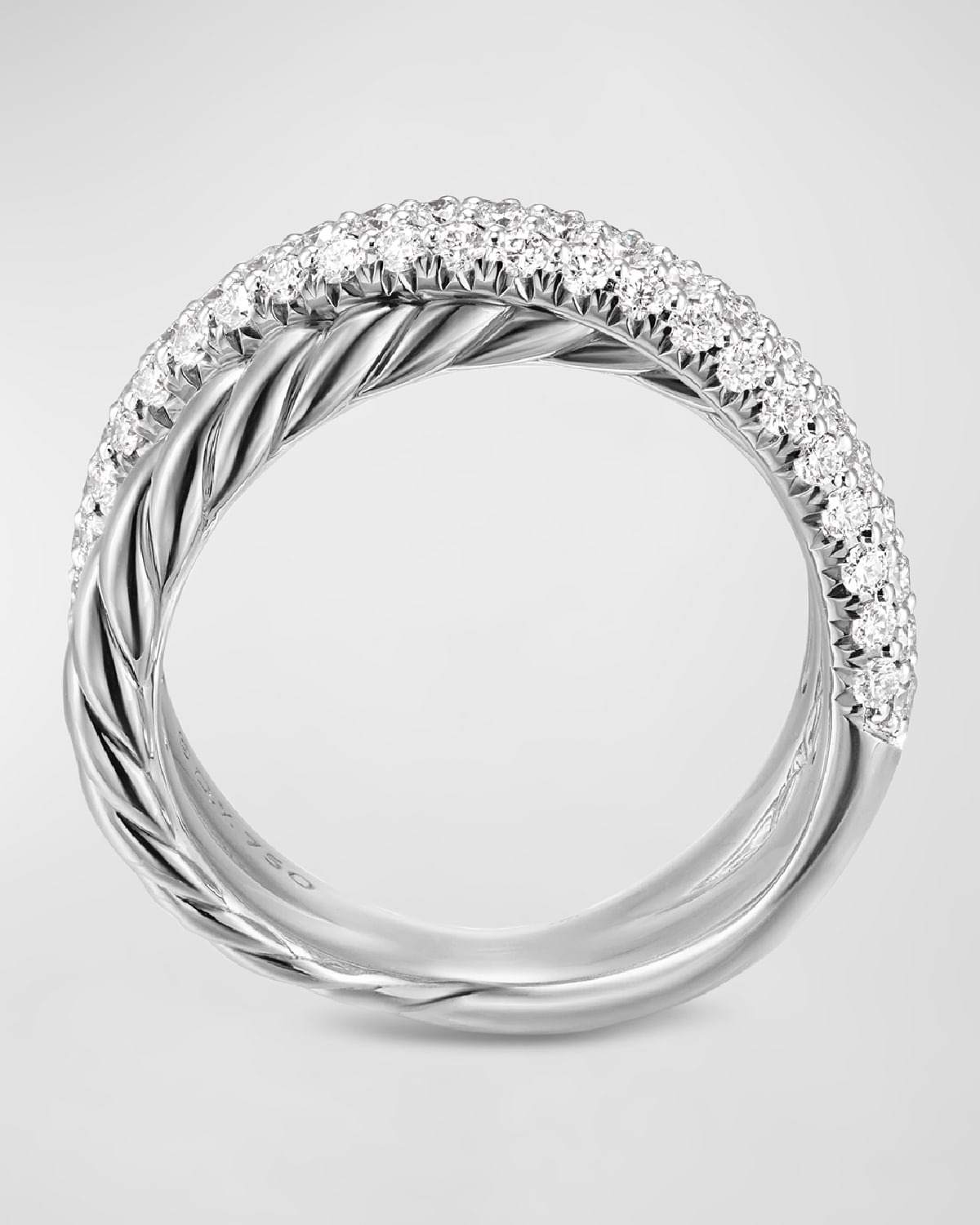8mm Crossover Ring in Silver - 5