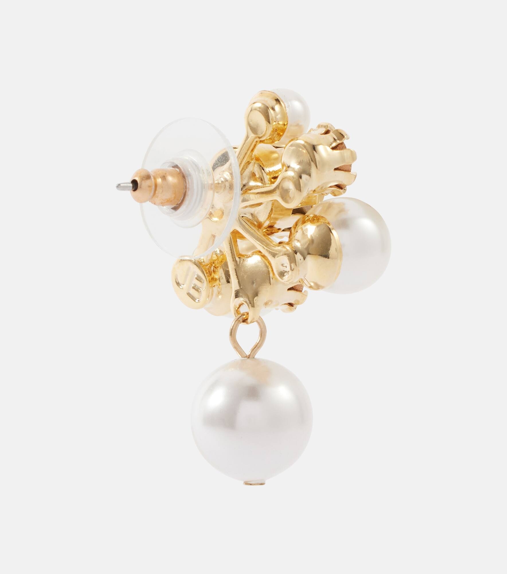 Bristol crystal-embellished faux pearls gold-plated stud earrings - 5