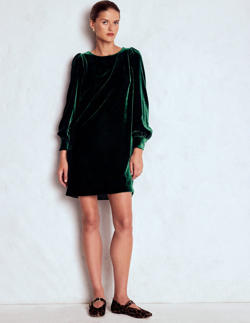 Estella Velvet Shift Dress-Emerald Night 6