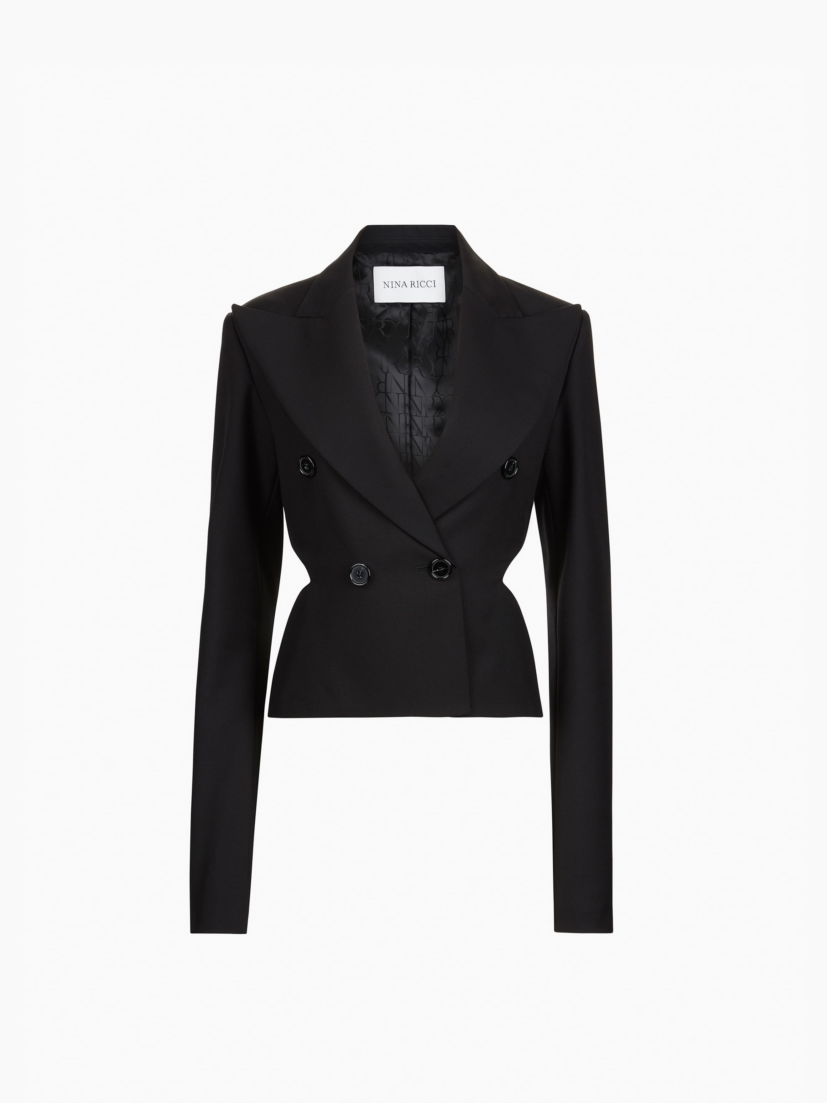 Black Open Back Blazer - 5