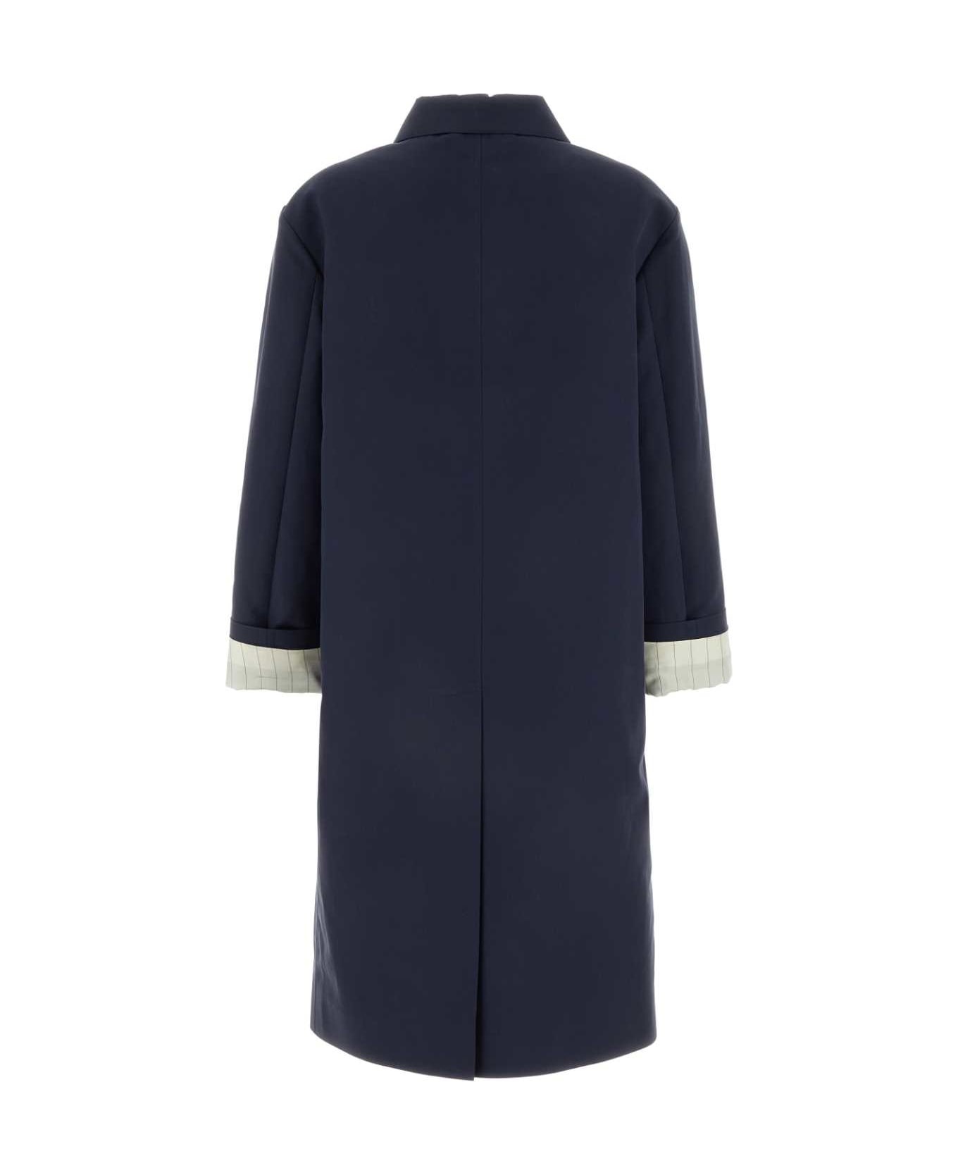 Miu Miu Midnight Blue Cotton Trench Coat | italist | REVERSIBLE
