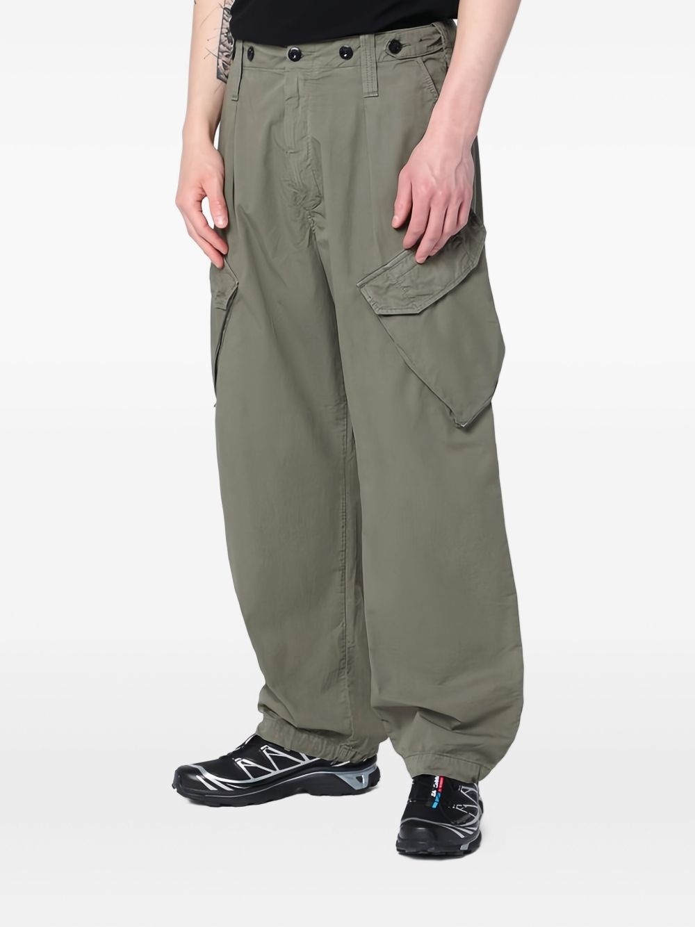 cotton gabardine trousers - 3