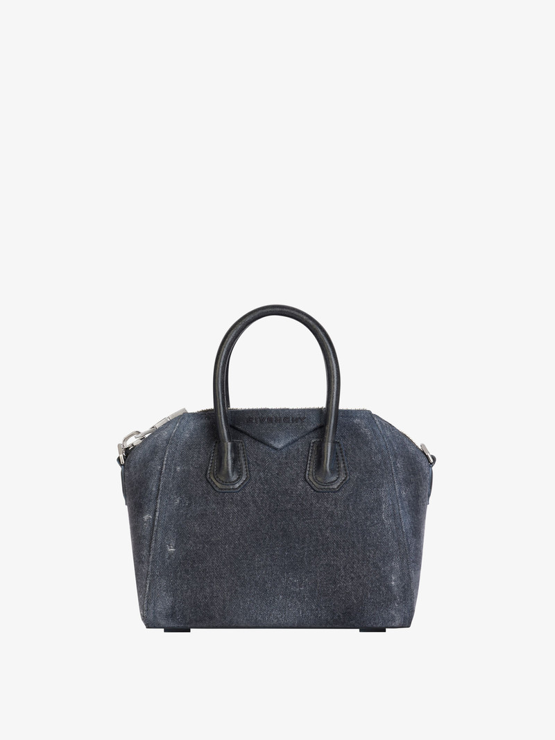 MINI ANTIGONA BAG IN WASHED DENIM 1