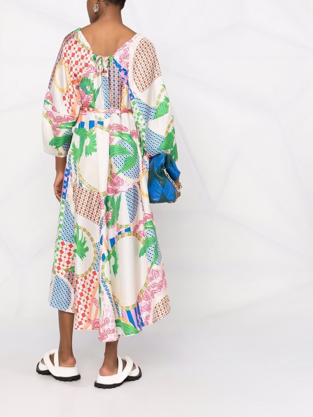 Birds print midi dress - 4