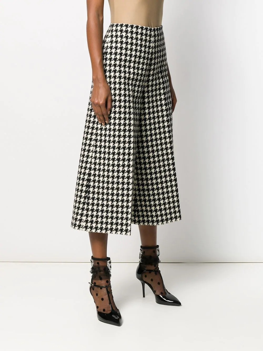 houndstooth print cropped trousers - 3