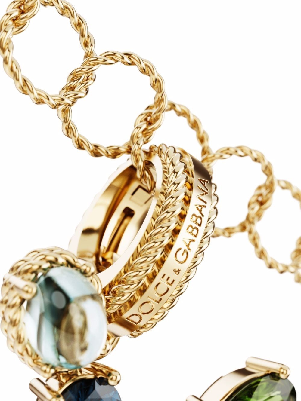 Rainbow Alphabet X 18kt yellow gold multi-stone pendant - 2