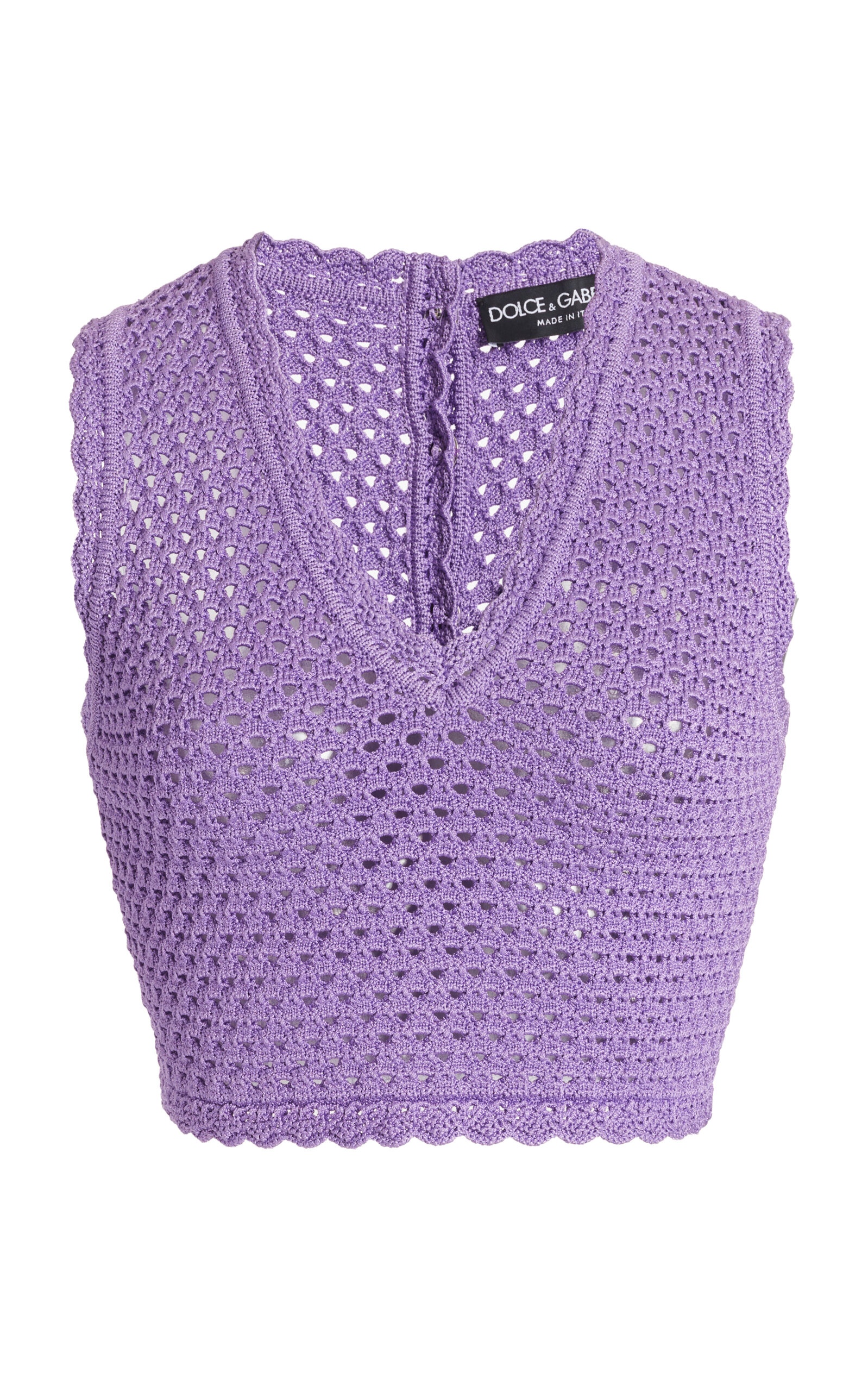 Crocheted Cotton Crop Top purple - 1