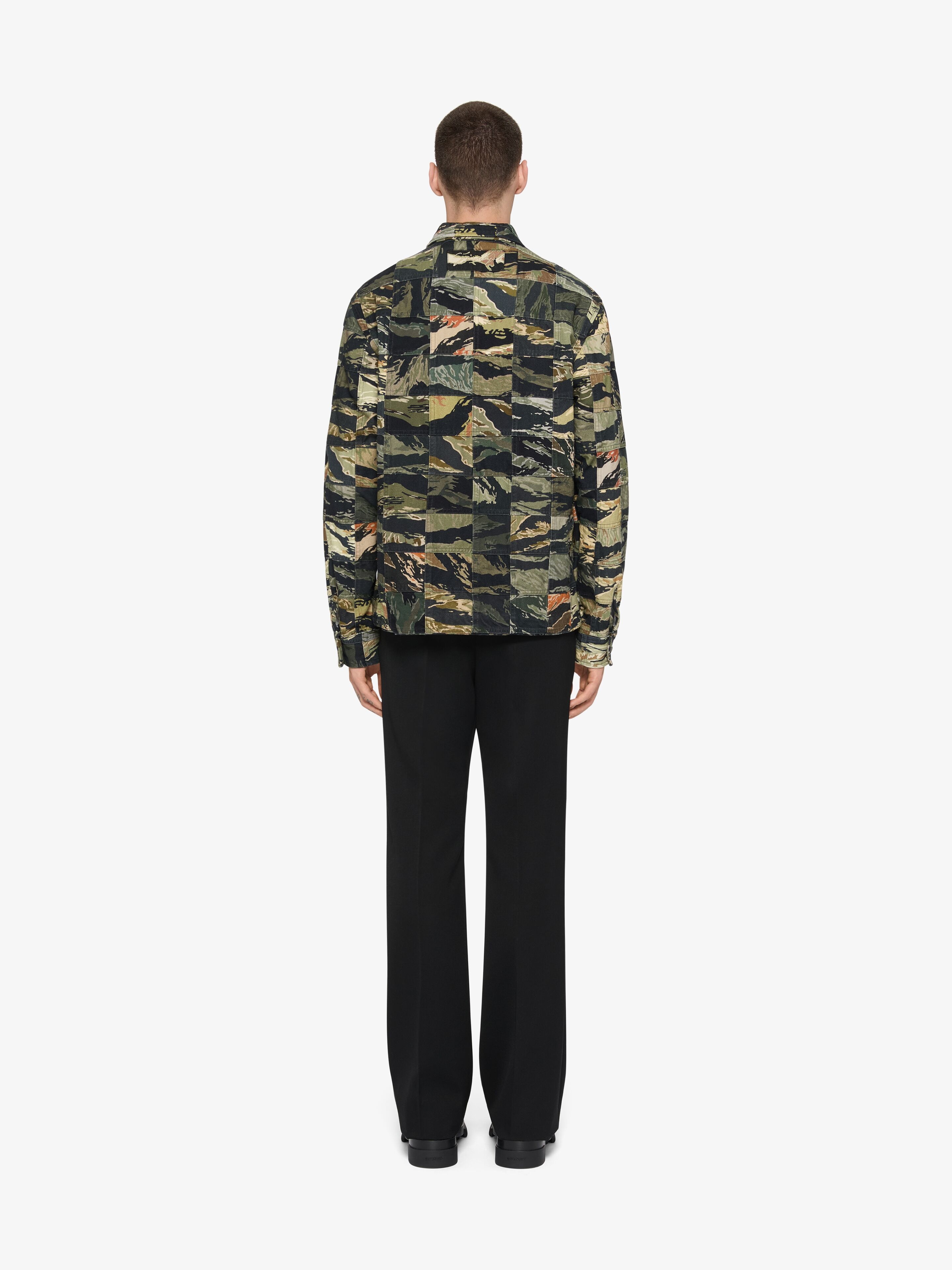 PATCHWORK SHIRT IN COTTON WITH CAMO PRINT - 3