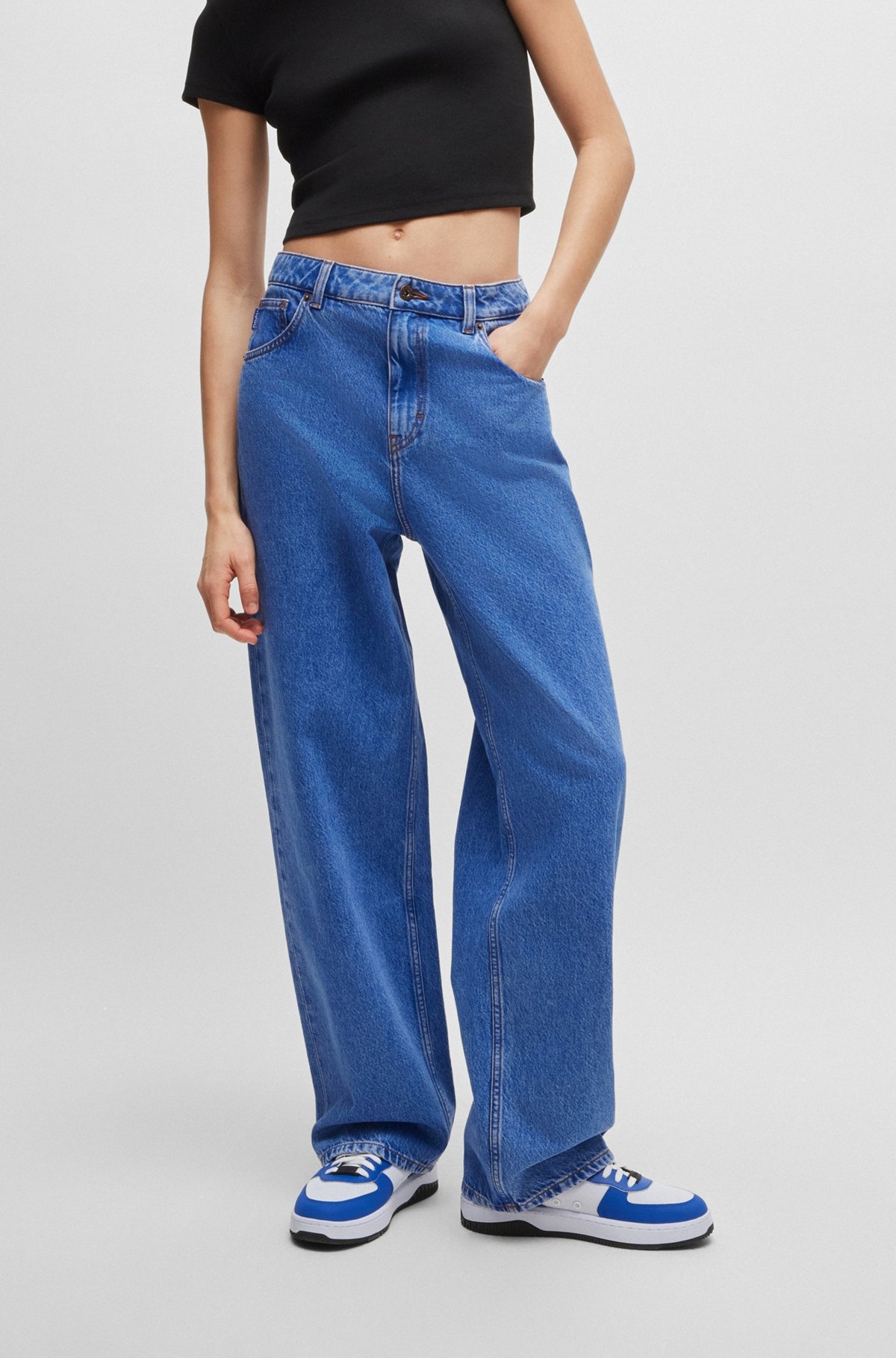 RELAXED-FIT JEANS IN BLUE STONEWASHED DENIM - 2