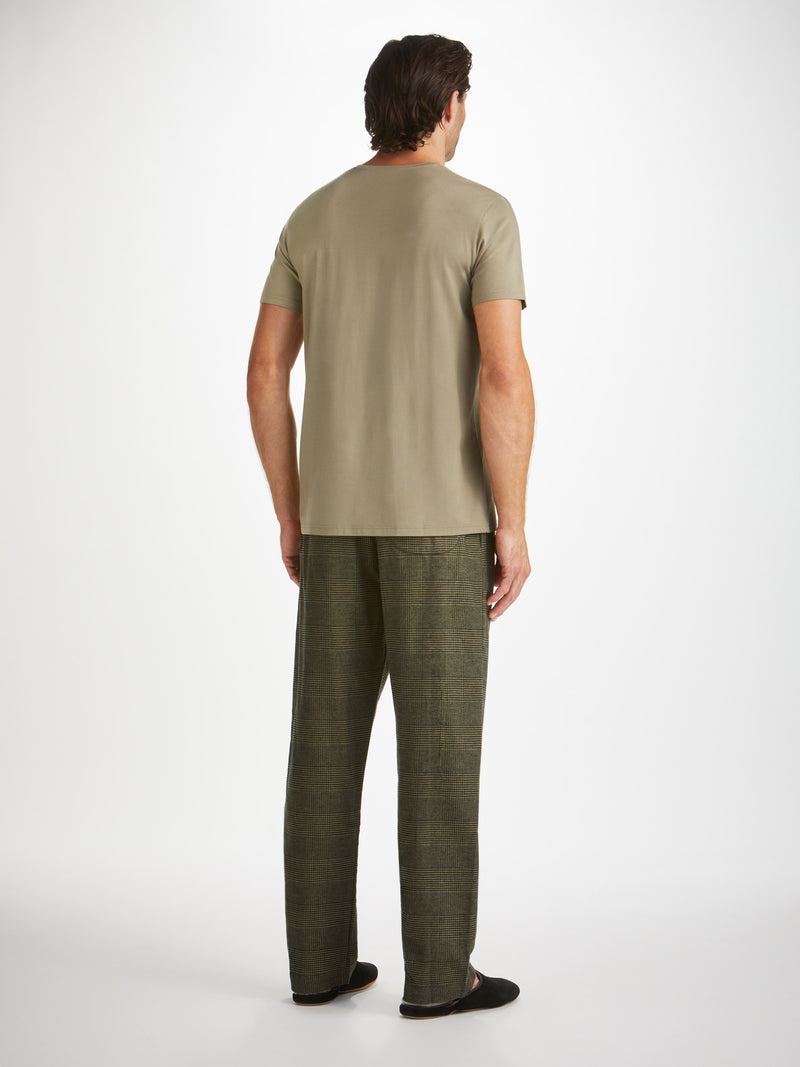 Men's V-Neck T-Shirt Basel Micro Modal Stretch Khaki - 4