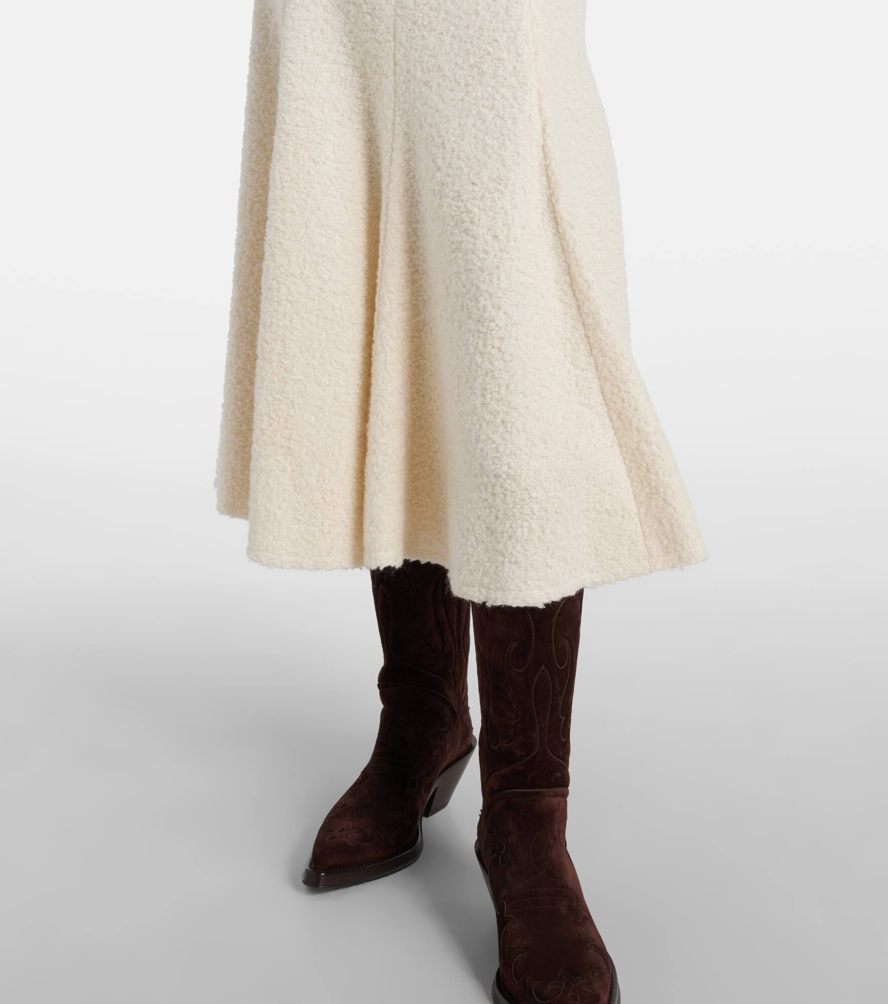 Amy cashmere and wool-blend midi skirt - 5