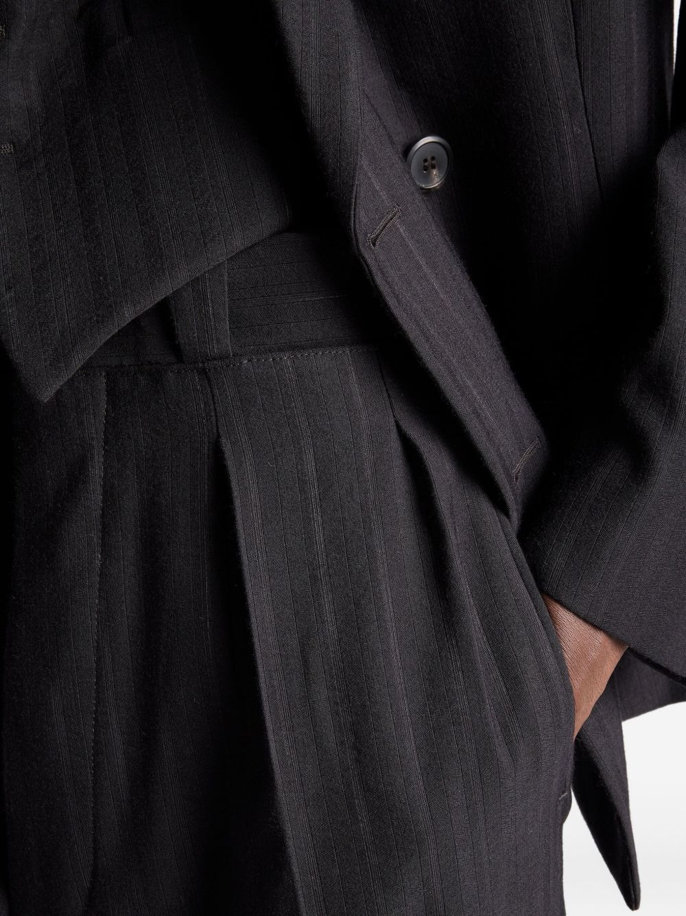 pinstripe pleated trousers - 5