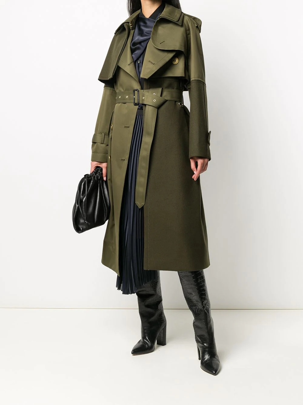 patchwork trench coat - 2