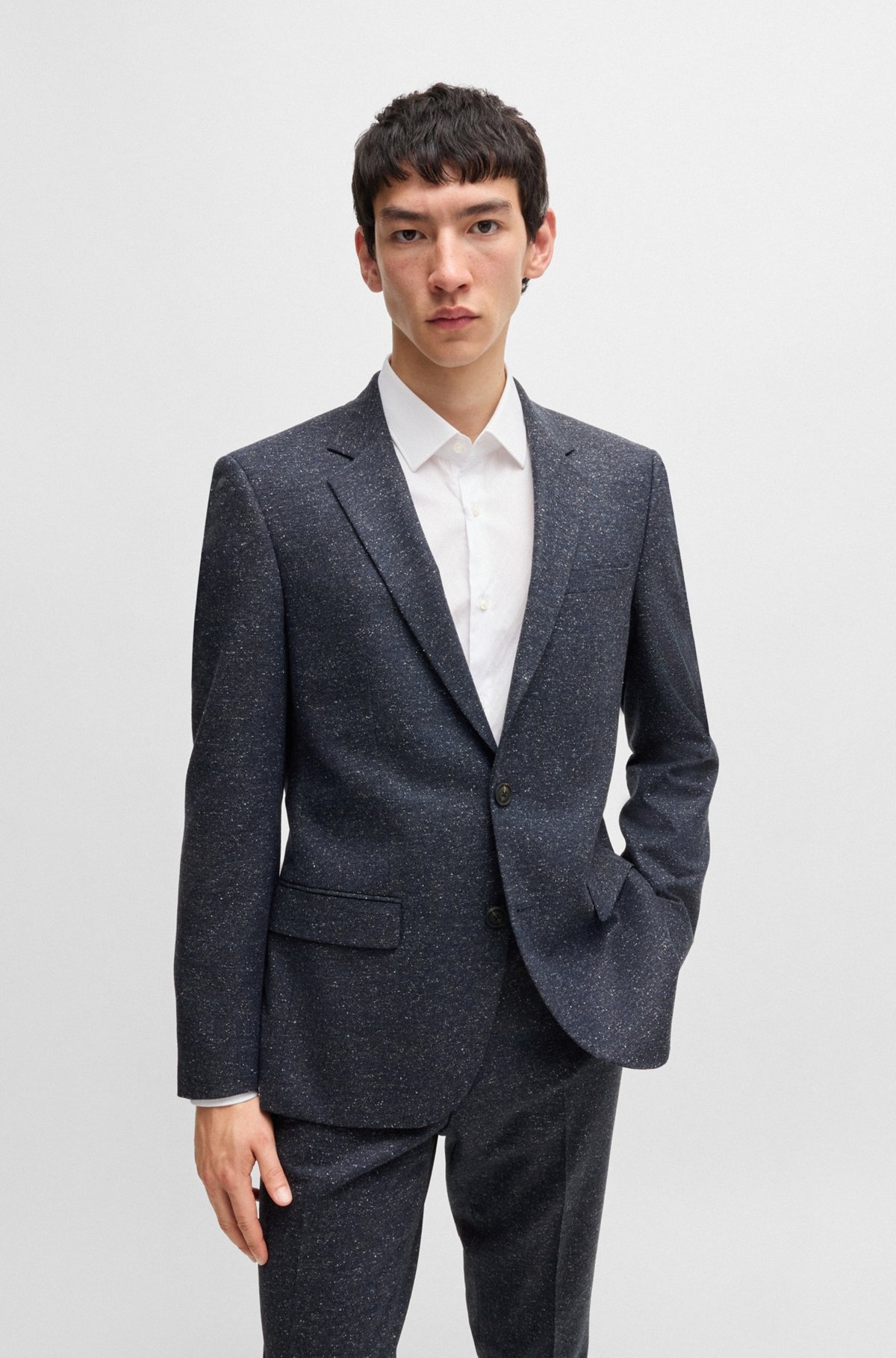 SLIM-FIT SUIT IN MICRO-PATTERNED WOOL - 2