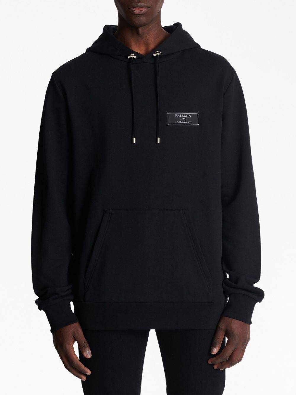 logo-patch cotton hoodie - 5