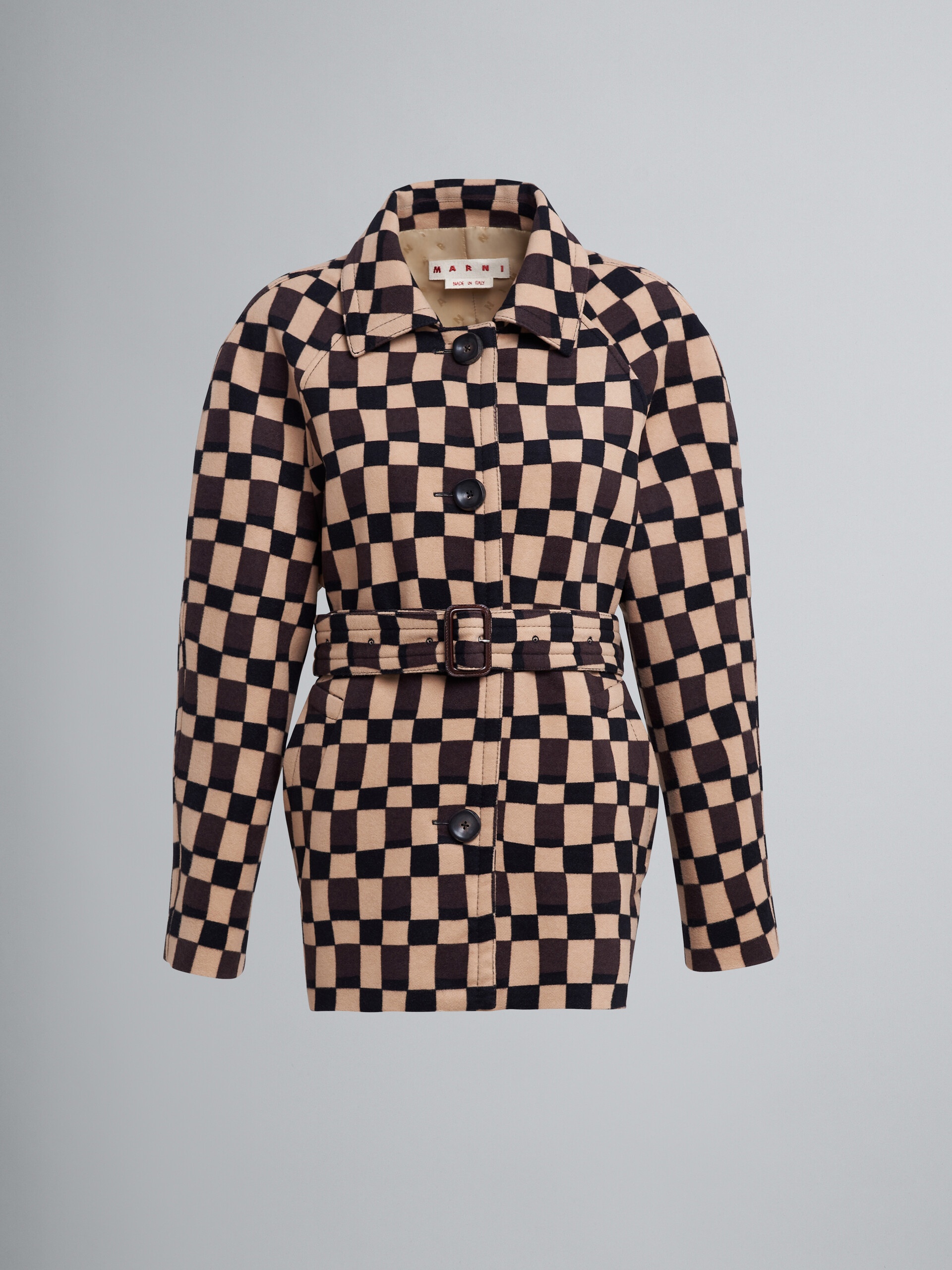 ICONIC DAMIER PRINT WOOL FELT JACKET - 1