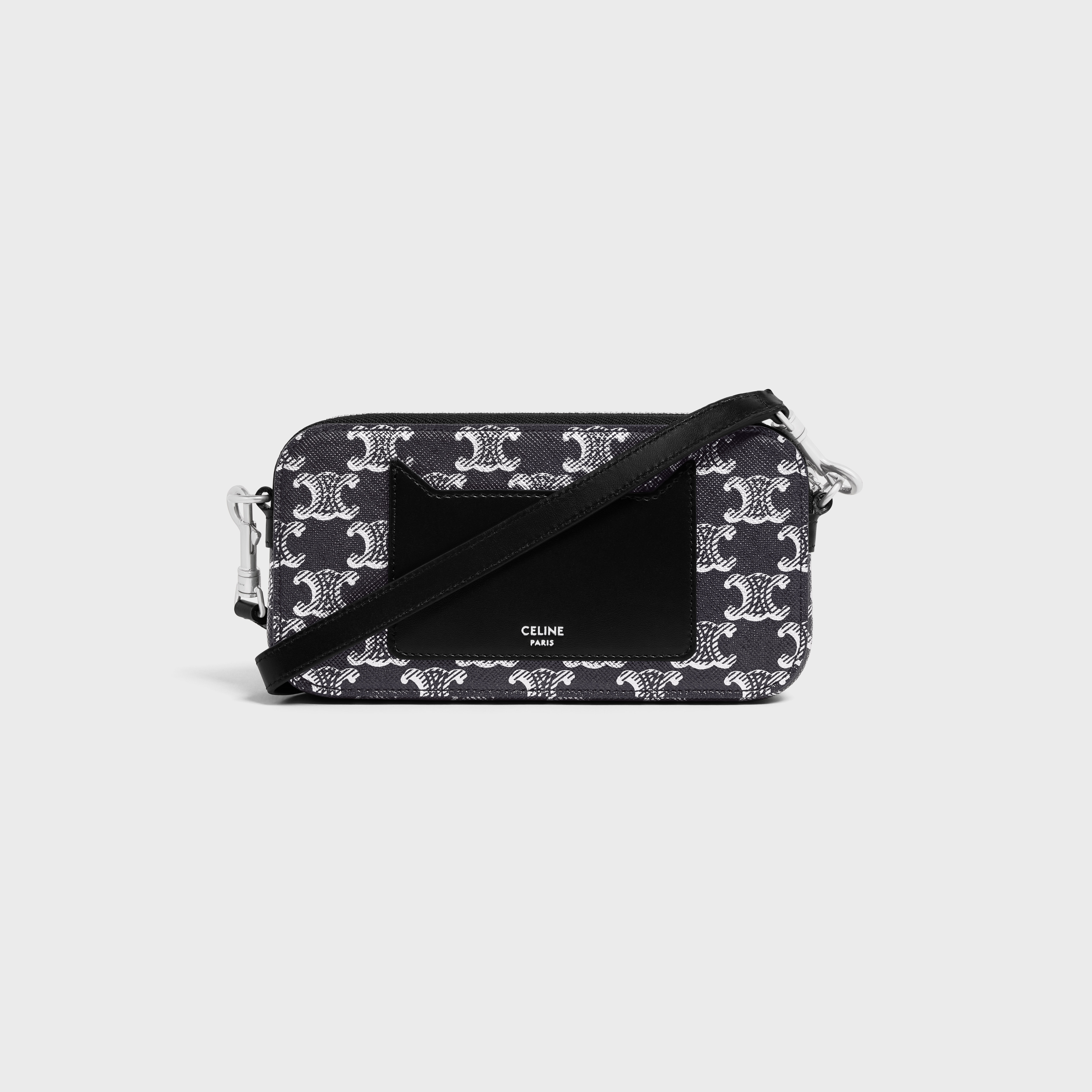 CELINE Horizontal pouch in Triomphe Canvas and calfskin | REVERSIBLE