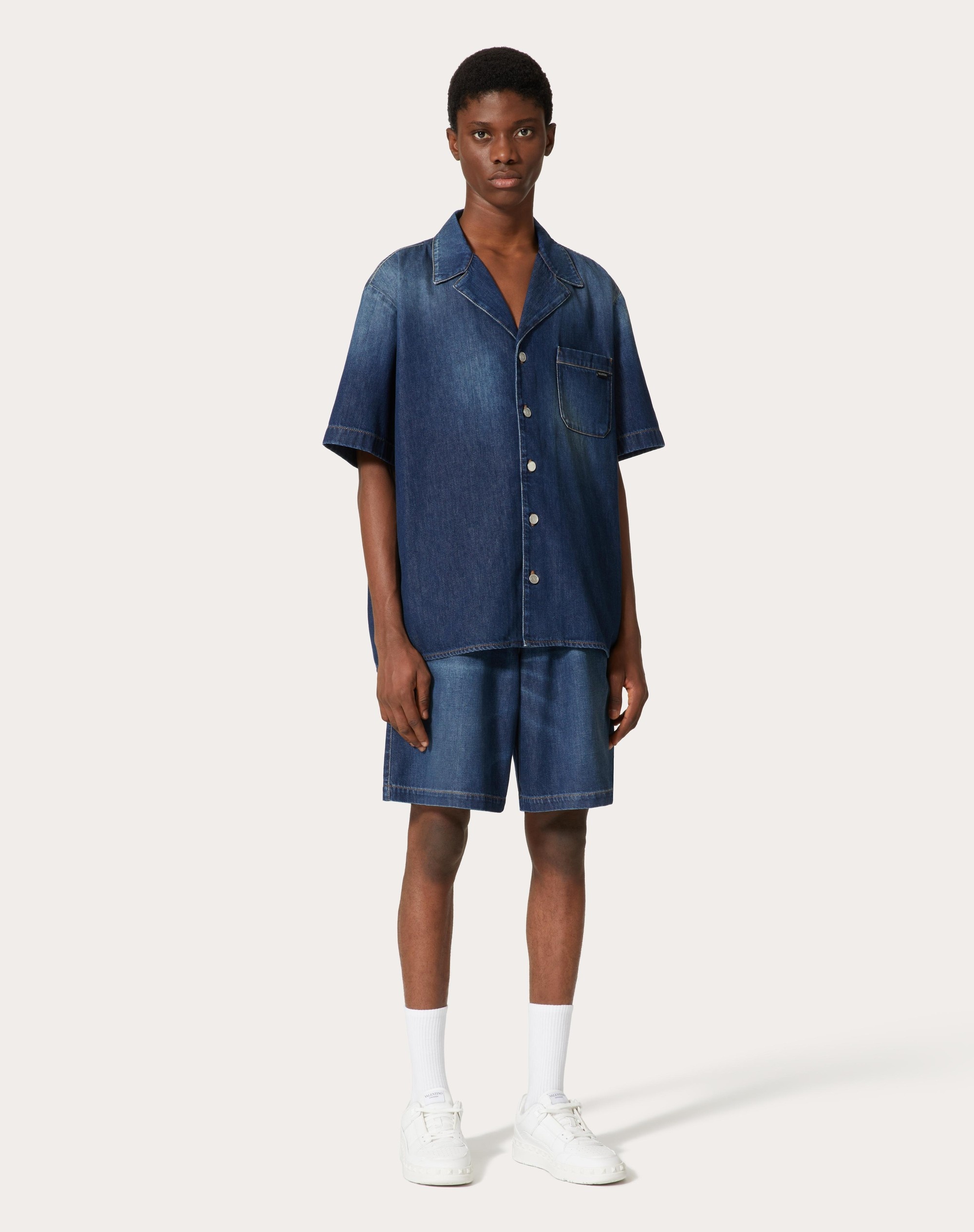 DENIM CHAMBRAY BOWLING SHIRT - 2